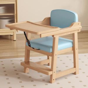 Baby feeding chair kid high chair baby chair for eating baby dining seat high chair baby solid wood with plate 宝宝椅