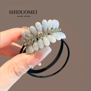 Elegant Arc Shaped Rhinestone Hair Ties Womens High Elasticity Hair Bands Korean Style Fashionable Hair Accessories