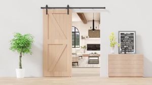5FT/6FT/6.6FT/8FT Carbon Steel Rustic Interior Sliding Wood Barn Door Hardware Heavy Duty Sliding Barn Door