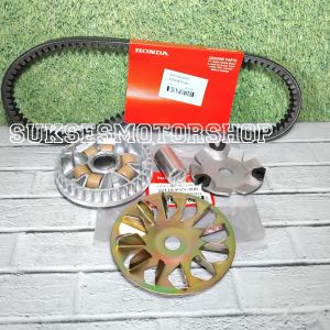 paketan vanbelt vbelt  vanbel beat karbu + rumah roller assy + kipas rumah roller scopy spacy karbu