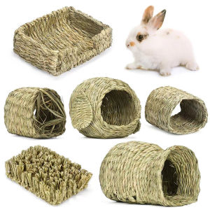 Edible Rabbit Grass Nest Pad Breathable Stress Relief Toy Guinea Pig Teeth Grinding Timothy Grass House Tunnel