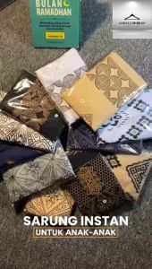 Sarung Anak Motif Geometris Nyaman Usia 3-11 Tahun - Bahan Halus Pinggang Elastis