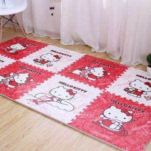 Thickened Foam Childrens Crawling Mat KT Cat Cartoon Puzzle Floor Mat Non-Slip Home Decorative Area Rugs Bedroom Floor Mats