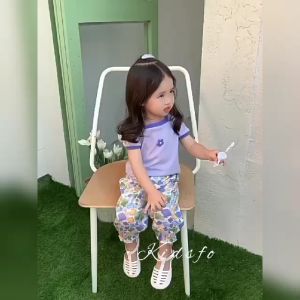 (KIDSFO-4) - Kaos Atasan Anak Bayi Perempuan Korean Buah Garis-Garis