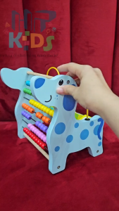 Đồ chơi gỗ bàn tính đa năng kèm luồn hạt đếm số hình con vật đáng yêu