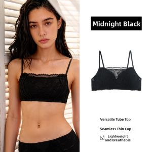 GAINREEL | Lace Halter Bra Thin Strap Showable Small Chest Gathering Breathable