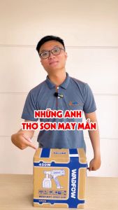 Máy phun sơn cầm tay dùng điện WADFOW công suất 450W 220V Súng phun sơn điện 800ml độ nhớt 100DIN béc phun 2.0mm sơn PU sơn nước