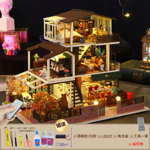 DIY Handmade Cottage House Building European Style Retro Attic House Building Model Toy Creative Birthday Gift