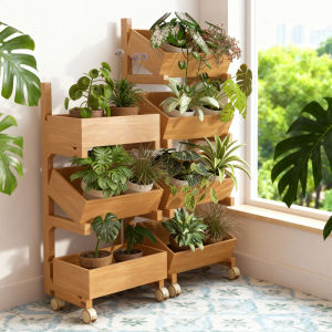 TMCG | Corner Wall Mounted Wooden Flower Shelves