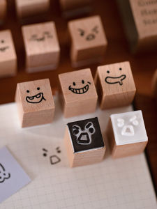 Mini 25pcs Weather Emotion Stamp Set Childrens Cute Date Punch DIY Decoration Journaling Stamp Collection Student Supplies