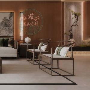 New Chinese Style Solid Wood Sofa Coffee Table Combination Villa Living Room Aesthetic Creativity Homestay Hotel Club