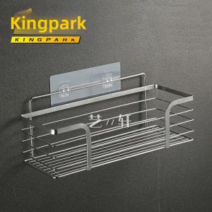 No-Drill Stainless Steel Bathroom Storage Shelf