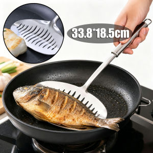 Large Stainless Steel Fish Frying Spatula Egg Pan Scoop Nonstick Long Handle Steak Slotted Flat Shovel Kitchen Cooking Tool