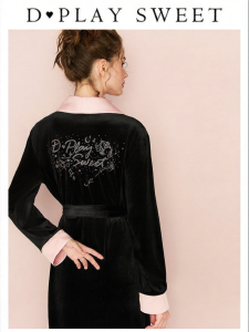 Luxury French Style Custom Printed Sleepwear Winter