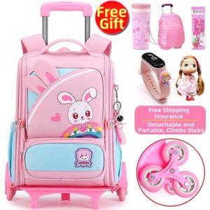 KABUYOUSI | Telescopic Handle Detachable Waterproof School Bag