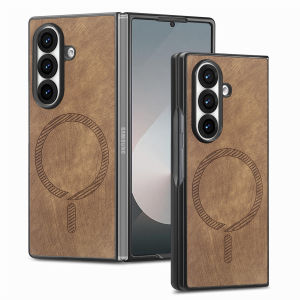 szhaiyu | For Samsung Galaxy Z Fold 8 Ultra Luxury Case Leather Magnetic Back Cover for Galaxy Z Fold 7 Case Z Fold 7 6 5 4 3 Phone Funda