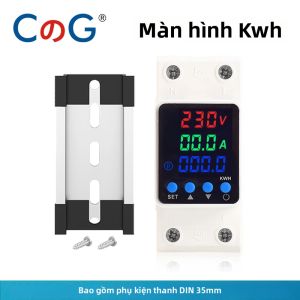 CG | Bộ Bảo Vệ Quá Áp/thiếu Áp Điều Chỉnh Được CG 63A Với Chức Năng Đo Điện Năng (kWh) Và Màn Hình Kỹ Thuật Số Cầu Dao Điện AC220V Bảo Vệ Điện Áp Lắp Đặt Trên Thanh DIN