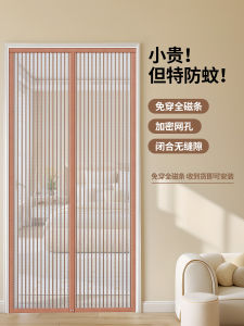 Strong Magnetic Strip Mosquito-Proof Door Curtain Modern Simple Style Window Screen Door Net Partition Curtain for Bedroom