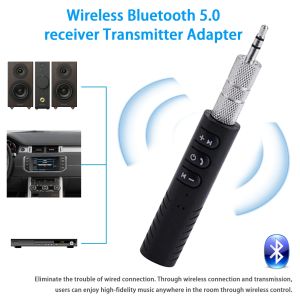 Audio Receiver Adapter Bluetooth-compatible 4.2 Collar Clip 3.5mm Jack Hands Free AUX Car Speaker Headset Audio Receiver Car Kit