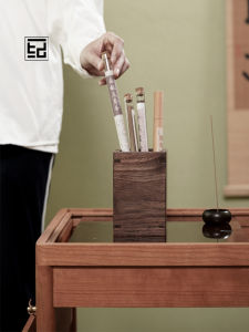 Black Walnut Storage Container Tea Room Coffee Table Tea Ceremony Six Items Joss-Stick Finishing Box Minimalist Solid Wood Desktop Storage Box