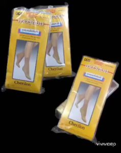 ถุงน่อง เชอร์รีล่อน สีน้ำตาลอ่อน 1คู่