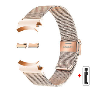 No Gaps Band for Samsung Galaxy Watch7 6 4 Classic 46mm 47mm/Watch4 5 Pro 44mm 40mm Stainless Steel Strap Curved End Bracelet