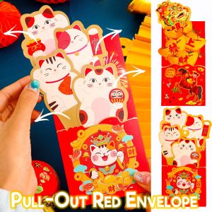 New Year 2026 Pull-Out Red Envelopes Year of the Horse 3D Creative Red Pocket Spring Festival Blessing Money Pockets Angpao Party Gifts