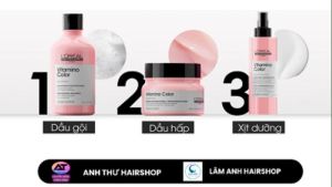Bộ Gội - Xả - Hấp Dầu & Xịt Dưỡng giữ màu tóc nhuộm & mềm mượt Loreal Serie Expert Vitamino Color