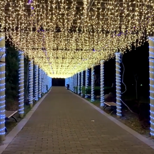 【Ready Stock】2025 Lampu 5M 256LED Tirai Lampu Es Tali Droop Lampu LED Tirai Biru 0.4-0.6m LED Pesta Taman Panggung Luar Ruangan Tahan Air Dekoratif Lampu Peri Lampu Suasana