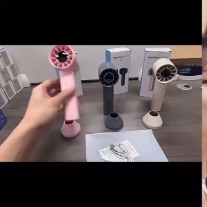 พัดลมมือถือ พัดลมเทอร์โบ จอแสดงผล LED ปรับความเร็วได้ 199 ระดับ 2in1ใช้เป็นไดร์เป่าได้ ขนาดกะทัดรัด ฟรีสายชาร์จ Type-C