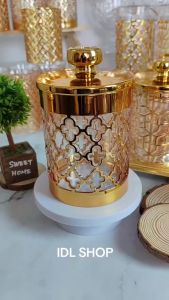 Acrylic Airtight Candy Box Round Canister Gold Body Balang Kuih Raya  Akrilik Tebal Keemasan Bekas Kedap Udara 