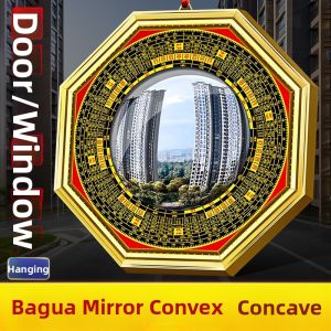 HETANGYUESHE | House Protection Bagua Mirror Flat Convex Copper Window Door