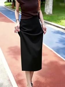 XUNYI | Chân Váy A-Line Đen Phù Hợp Dáng Thon Cho Nữ