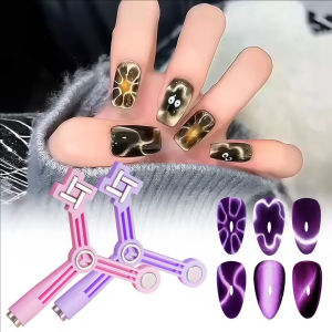 4 in 1 Cat Eye Magnet Tool Strong Magnetic Stick Flower Swirl Star Wide Light French Cat Eye Effect Magnet Pen Nails Art Salon DIY