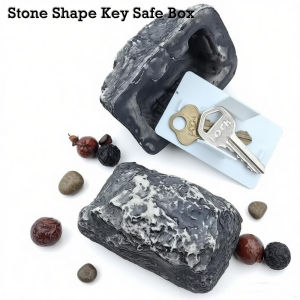 Creative Stone Shape Key Safe Box Hidden Safe Compartment Hide Keys In Stone Key Storage Box For Garden Home RV Spare Keys Safe