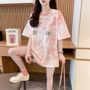 Áo Thun Cotton Màu Khối Cho Nữ Tay Ngắn Dài Vừa Phải Thêu Trang Phục Công Sở Phong Cách Hàn Quốc Mùa Hè Không Có Nút Không Có Lót