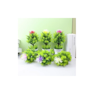 FSPT66 Pot Tanaman Hias Bunga Plastik Ornamen Pot Bunga Bonsai Artificial Flower Decoration