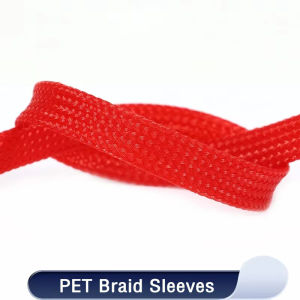 1M Red PET Braid Sleeves 2~20mm High Density Insulated Snake Skin Cable Wrap Sheath