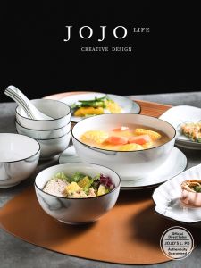 JOJO LIFE | Trendy Luxury Marble Pattern Tableware Set Black