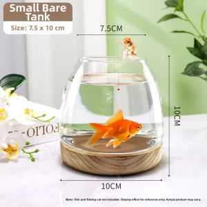 CHONGXIAOSHUAI | Decorative Round Small Glass Aquarium Eco-Friendly Fish Tank