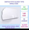 kertas foto glossy 140 GSM isi 50 lembar A4 /kertas foto tipis 140 gram. 