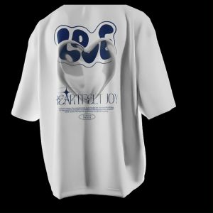 Kaos Aesthetic Pria HEARTFELT JOY T Shirt Distro Wanita Oversize Phrase Prints