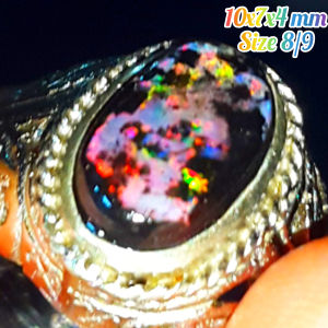 Cincin Batu Akik Black Opal Sempur Banten Top Jarong Natural