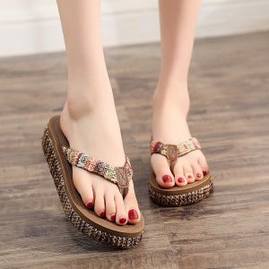 QIAOHUI | Non-slip Thick Sole Platform Flip Flop Sandals