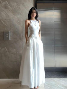 CHANGTONG | Trendy Fashionable Elegant Not Crowded Dress for Summer Halter Maxi