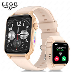 LIGE P6 Original Smartwatch for Man and Woman Colorful Breathing Light Bluetooth Call Heart Rate IP67 Waterproof Fitness Tracker Jam tangan lelaki