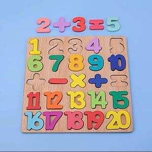 26 ABC Alphabet Digital Puzzle Wooden Toys Kid Number Letter shape Matching Jigsaw Board 20*20cm