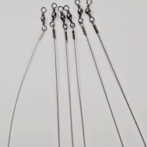 3Pcs Circle Fishing Hooks Catfish rigs with Steel wire leader Saltwater Offset Fishing Hooks for Catfishing Bass Surf fishing