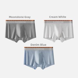 miiow | Mens Cotton Silk Underwear Pure Cotton Antimicrobial Boxer Shorts Comfortable Breathable Youth Fashion Mid Waist Briefs