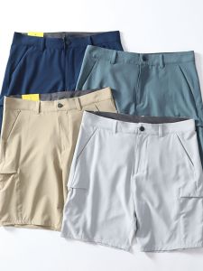 Cool Series Golf Mens Skin-friendly Breathable Elastic Sports Casual Shorts Five-Quarter Length Business Gentleman Style Polyester Blend